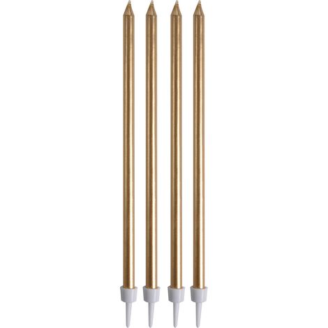 Set de 16 longues bougies d anniversaire 14.5 cm or (1/2)