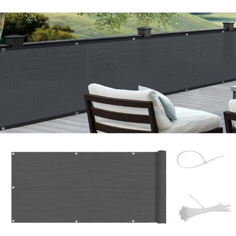 Brise-Vue pour Balcon HDPE Couverture de confidentialité Écran,Vent Protection UV Résistant aux,90x500cm,Anthracite (1/5)
