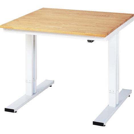 Établi adlatus RAU 300 réglable en hauteur électriquement Plateau en hêtre massif 1000 mm x 1000 mm (1/5)