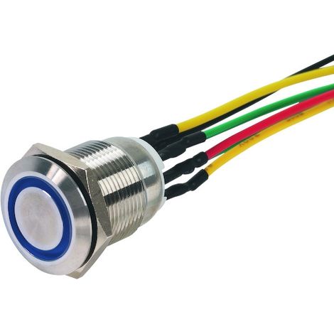 Bouton poussoir lumineux et sonore avec 6 fils soudés - SEWOSY