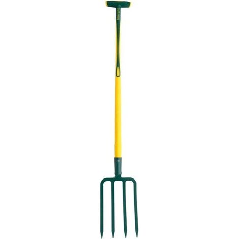 Fourche à bêcher 4 dents triangulaires 11mm (30 cm) - manche béquille Novagrip (1m) - Leborgne