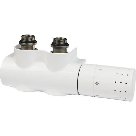 Comap – Robinet thermostatique orientable M30 – Connexion centrale 3/4" Eurocone – Transformable droit ou équerre – Encombrement réduit – Blanc