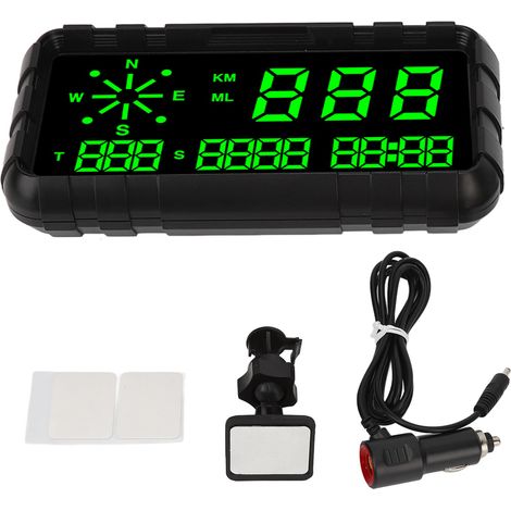 Affichage Tête Haute GPS Numérique Compteur de Vitesse Boussole Alarme de Fatigue Universel pour Voiture Camion Pickup SUV (1/5)