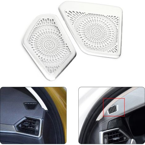 2 pièces de garniture de sortie d'air de climatisation de tableau de bord, cadre de moulure de climatisation, couvercle en maille, compatible avec les modèles BMW Série 3 G20 et G28 (2020) (1/5)
