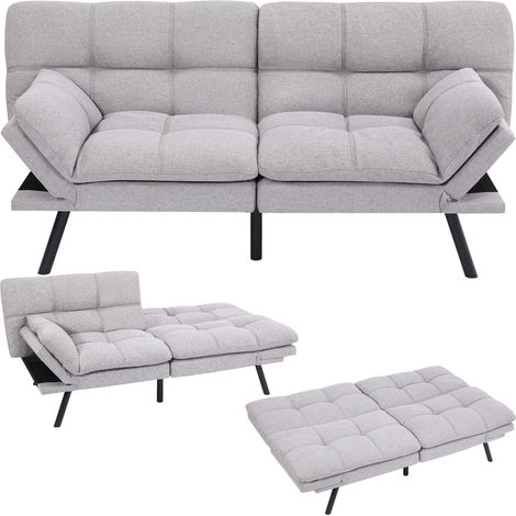 Makika Schlafsofa 3-Sitzer Schlafcouch Paul verstellbar mit Schlaffunktion in Grau (1/5)