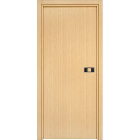 Bloc-porte pose fin de chantier collection PREMIUM Miro avec poignée Exclusive noire H.204 x l.63 cm aspect chêne clair réversible - Reivilo