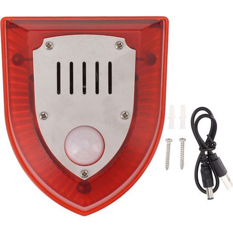 Alarme Solaire pour Animaux, Sirène Lumineuse à Induction, Support D'alarme Extérieure pour Protéger Votre Jardin (1/5)