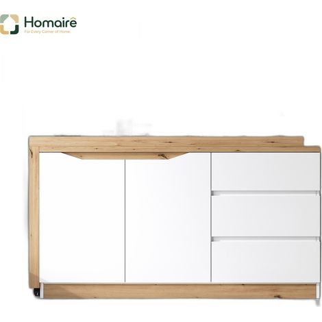 Mobilier de bureau blanc avec rangement en tissu 120 x 50 x 78 cm HOMAIRE (1/5)