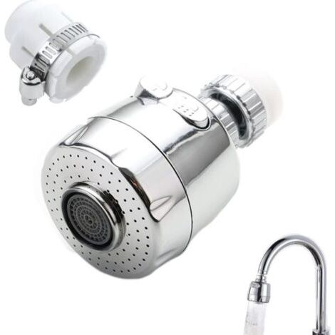 Aérateur de Robinet 360° Rotatif avec Double Mode, Économiseur d'eau Universel pour Cuisine et Salle de Bain (Court) (1/4)