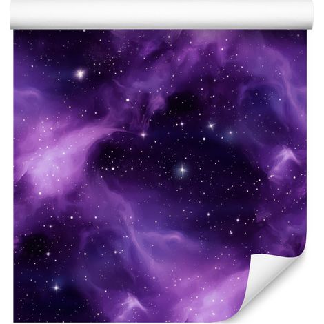 Carta da parati Galaxy ad acquerello nei colori indaco, viola, lavanda e nero, 50x1000 cm (1/5)