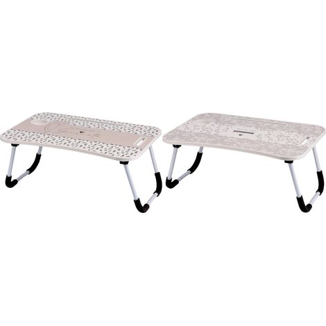 Regalo Italiano Tavolino Pieghevole con Porta Tablet MDF e Ferro 60 x 40 Cm H 26 Cm – Colazione Letto e Divano 1 Pz (1/5)