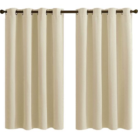 Rideaux occultants pour chambre à coucher, en microfibre isolante, à œillets, 2 pièces, 107 x 213 cm