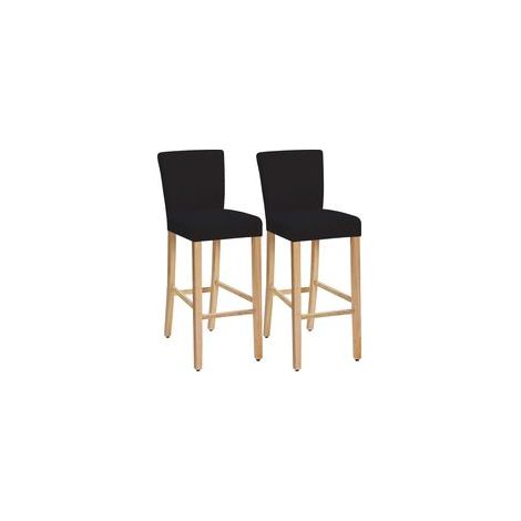 Housses de chaise extensibles lavables Lot de 2 Matériau doux et respirant Compatible tabourets de bar Couleur noir (1/5)