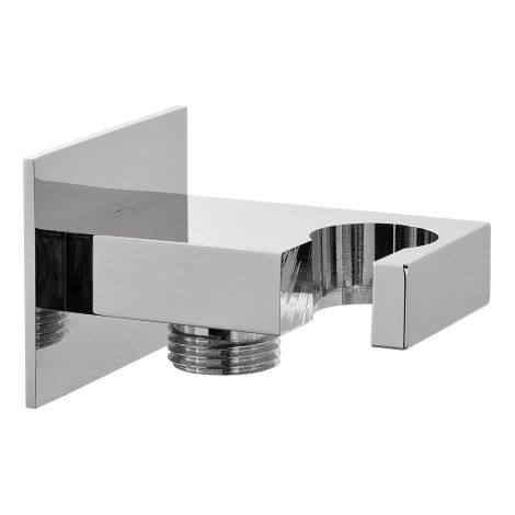 Presa acqua rettangolare con supporto in ottone cromaco 1/2M x 1/2M per doccia vasca bagno (1/2)