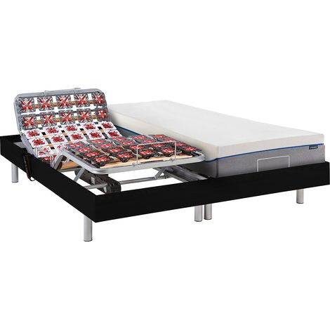 Set da relax, con sospensioni, memory foam, HESIODE III di YSMÉE - Motori OKIN - Nero - 2 x 70 x 190 cm