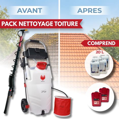 PRO SPRAYER EVO PHOENIX 2 BAT + 5,10 OU 20L ULTRA D'MOUSS + perche télescopique EVO 5.4 m 20 L