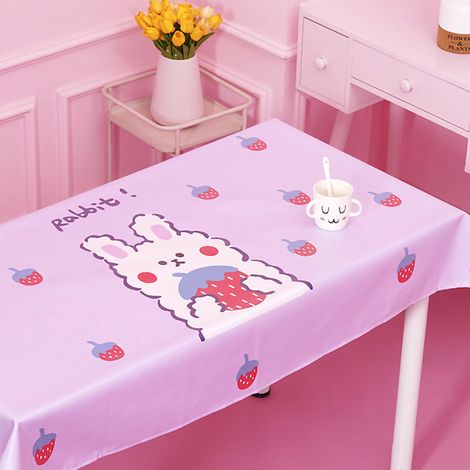 Nappe/tapis de bureau/tapis d'étude/imperméable/résistant à l'huile/isolant thermique/nappe/nappe avec motif lapin rose (40cm-60cm)/table de chevet/couvre-table multifonctionnelle, idéale pour Instagr (1/5)