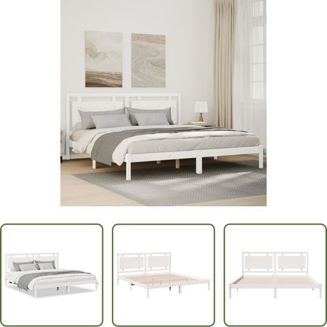 vidaXL Sommier à lattes -  Cadre de lit extra long sans matelas 200x220 cm bois massif (1/5)