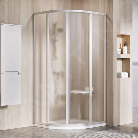 Ravak Supernova - Cabine de douche quart de rond en quatre parties SKCP4-80, 78-80 cm, satiné/verre Grape 3114OU02ZG (1/4)