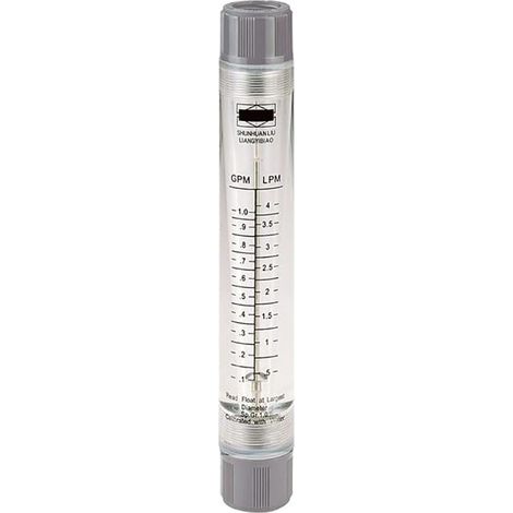Débitmètre liquide, rotamètre de type tube acrylique LZM-15G, débitmètre d'eau de haute précision, 0,05-0,5 GPM et 0,18-1,8 LPM, filetage interne de 1,27 cm (1/5)