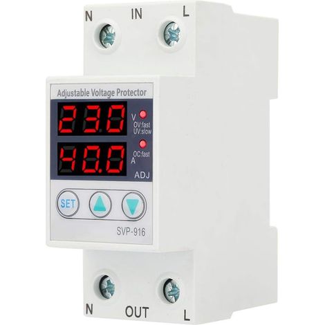 Spannungsstromschutz, einphasiger intelligenter Spannungsschutz, intelligenter einphasiger einstellbarer Überspannungs-Unterspannungsstromschutz 230 V AC, DIN-Schieneninstallation(40A)