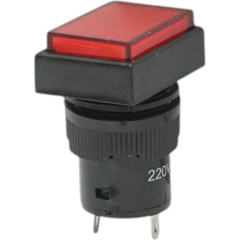 Indicatore di segnale industriale LED rosso 220V Ø 16mm quadrato Breckner Germany (1/4)
