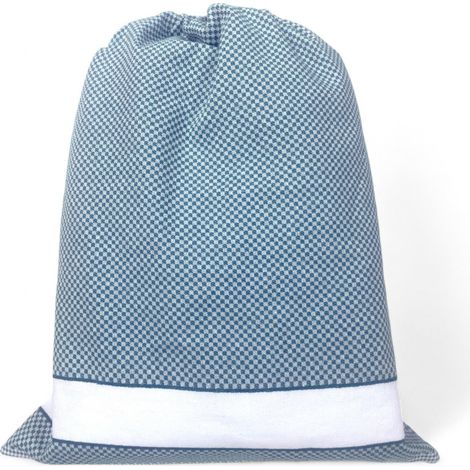EasyZip Sacca Asilo con Nome - Tela Aida da Ricamare - Sacca in Puro Cotone, disponibile in 9 Colori, Resistente e Made in Italy Acquamarina Cm. 40x50