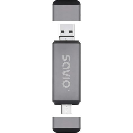 LECTOR TARJETAS  SD USB 3 en 1 SAVIO AK-72