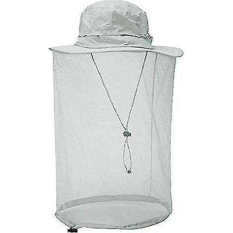 Chapeau à filet pour apiculteur, voile d'abeille, chapeau de chasse, cagoule en filet, gris clair (1/5)