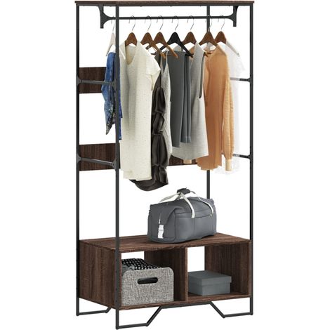Kleiderständer Braun Eichen-Optik 90x50x180 cm Holzwerkstoff