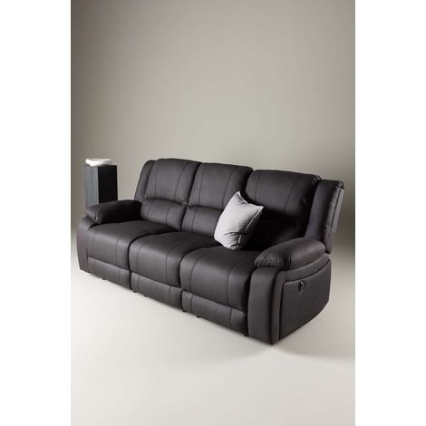 Singapore canapé fauteuil 3 places noir. (1/5)