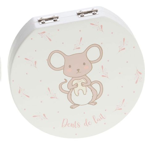 Boîte à quenottes petite souris vichy rose (1/4)