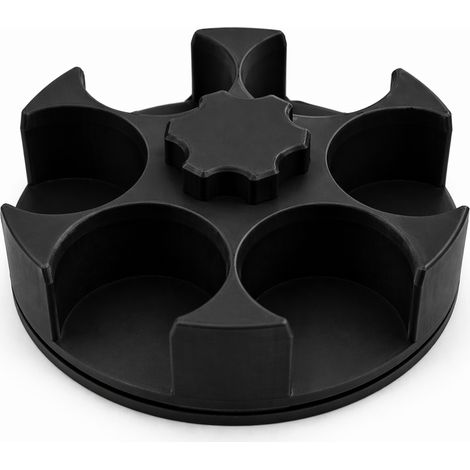 Organizador giratorio negro para especias, ideal para la encimera de la cocina. (1/3)