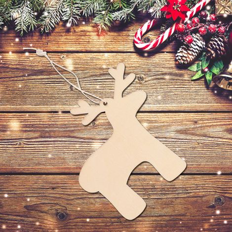 10 Stück Weihnachtsbaum-Anhänger, handgefertigt, DIY-Hängeornamente, Heimdekoration, Elch, 10 cm (1/5)