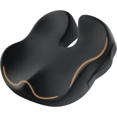 Coussin Chaise Bureau, Coussin Ergonomique Assise, pour Dispersion de la Pression Coccyx, Fesses, Coussin Siège pour Voiture, Fauteuil, Gaming, Auto, Housse Lavable (1/5)