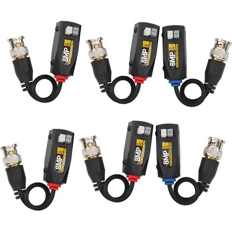 6Pcs Émetteur-récepteur vidéo 8MP Anti-Foudre pour CVI/TVI/AHD/CVBS, transmetteur à paire torsadée (1/5)
