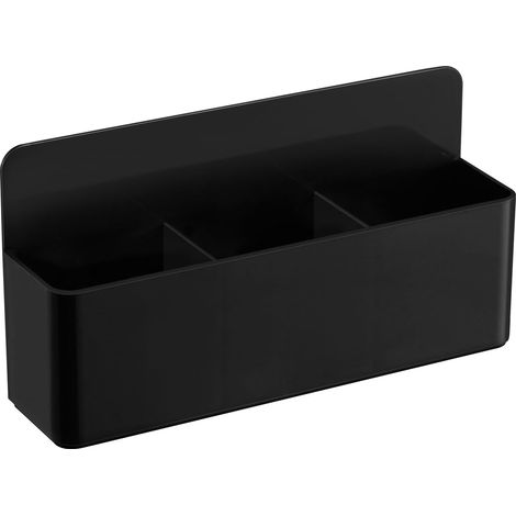 Boîte de rangement magnétique, 3 emplacements, porte-marqueur pour tableau, support aimanté, noir. (1/5)