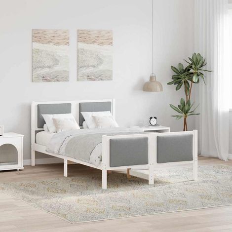 Cadre de lit avec tête de lit-Structure de lit avec panneau de lit Gris clair 120 x 200 cm tissu 209412 (1/5)