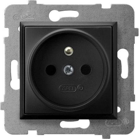 Aria Einzelsteckdose mit/ohne Steckdose, schwarzmetallic GP-1UZ/m/33