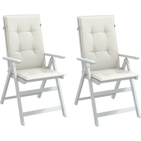 Hochlehner-Auflagen 2 Stk. Melange Creme 120x50x4 cm Stoff
