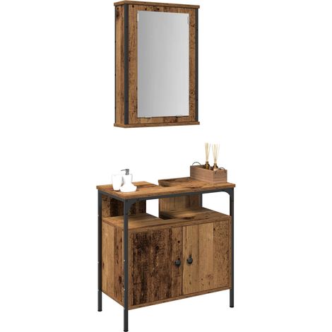 Maison Exclusive - Set di mobili per il bagno 2 pcs Marrone Legno multistrato