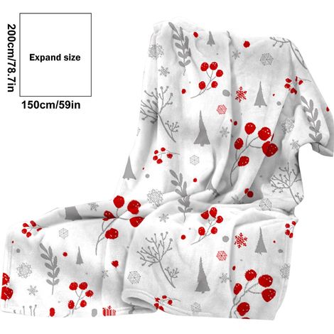 Couverture En Flanelle - Imprimé Noël - Pour Canapé Bureau Extérieur - 70x100 cm à 150x200 cm - 1 Pièce (1/3)