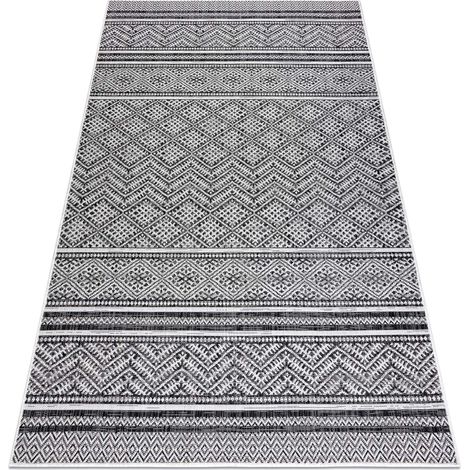 Carpet SISAL SION Zigzag, Diamonds Boho 22168 Flat woven black / ecru  black 120x170 cm
