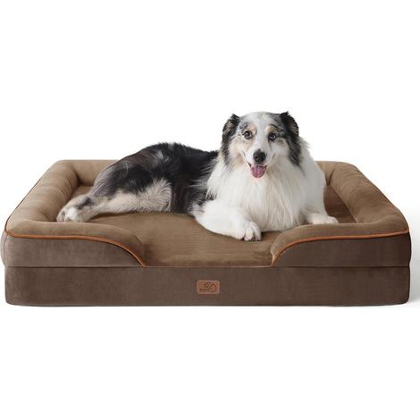 Hundebett orthopädisches waschbar L 106 x B 80 x H 17 cm Braun (1/5)