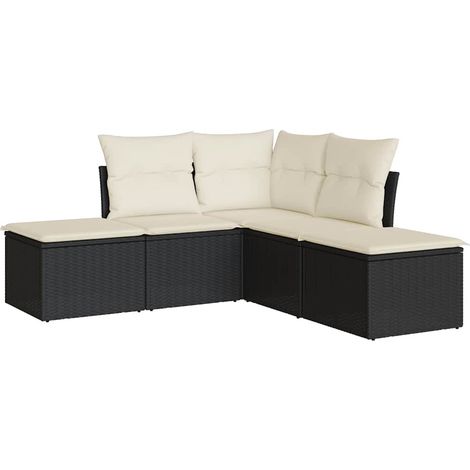 Maison Exclusive - Set de muebles de jardín 5 pzas y cojines ratá (1/5)