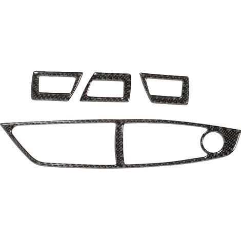 4 pièces autocollant carbone pour lève-vitre de voiture, garniture de panneau de porte, compatible Série 5 F10 2011-2018 (1/5)