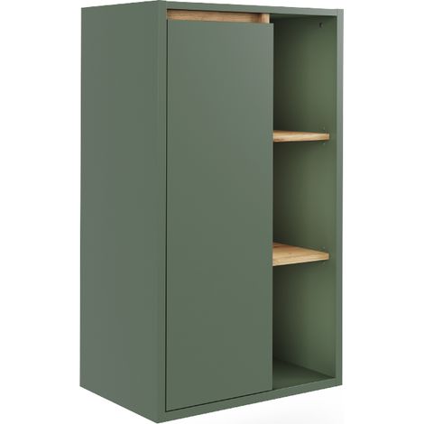 Armoire Midischrank Viola, Vert/Artisan, 50x86cm avec des étagères ouvertes, Vicco
