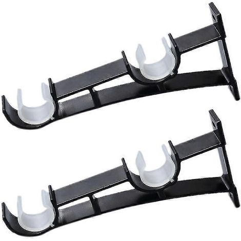 2 supports de tringle à rideaux doubles robustes et réglables (1/5)