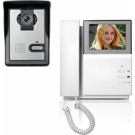 royaluxe -Système d'interphone vidéo pour porte, kit d'interphone vidéo filaire avec écran LCD clair de 4,3 pouces, interphone de porte avec caméra extérie à vision nocturne infrarouge pour l'améliora (1/5)