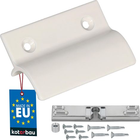 KOTARBAU® Poignée Porte Fenetre avec Loqueteau - Aluminium - Crème - Poignee de Baie Vitree Coulissante - Poignée de Porte de Terrasse avec Entretoise et Loqueteau (1/4)